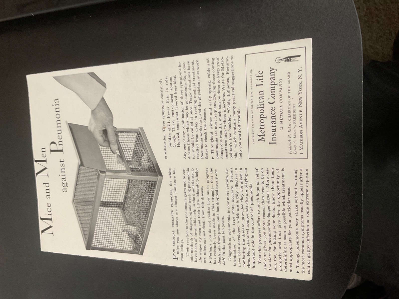 Vintage Magazine Advertisement from YESTER-YEAR  1940 METROPOLITAN LIFE INS.