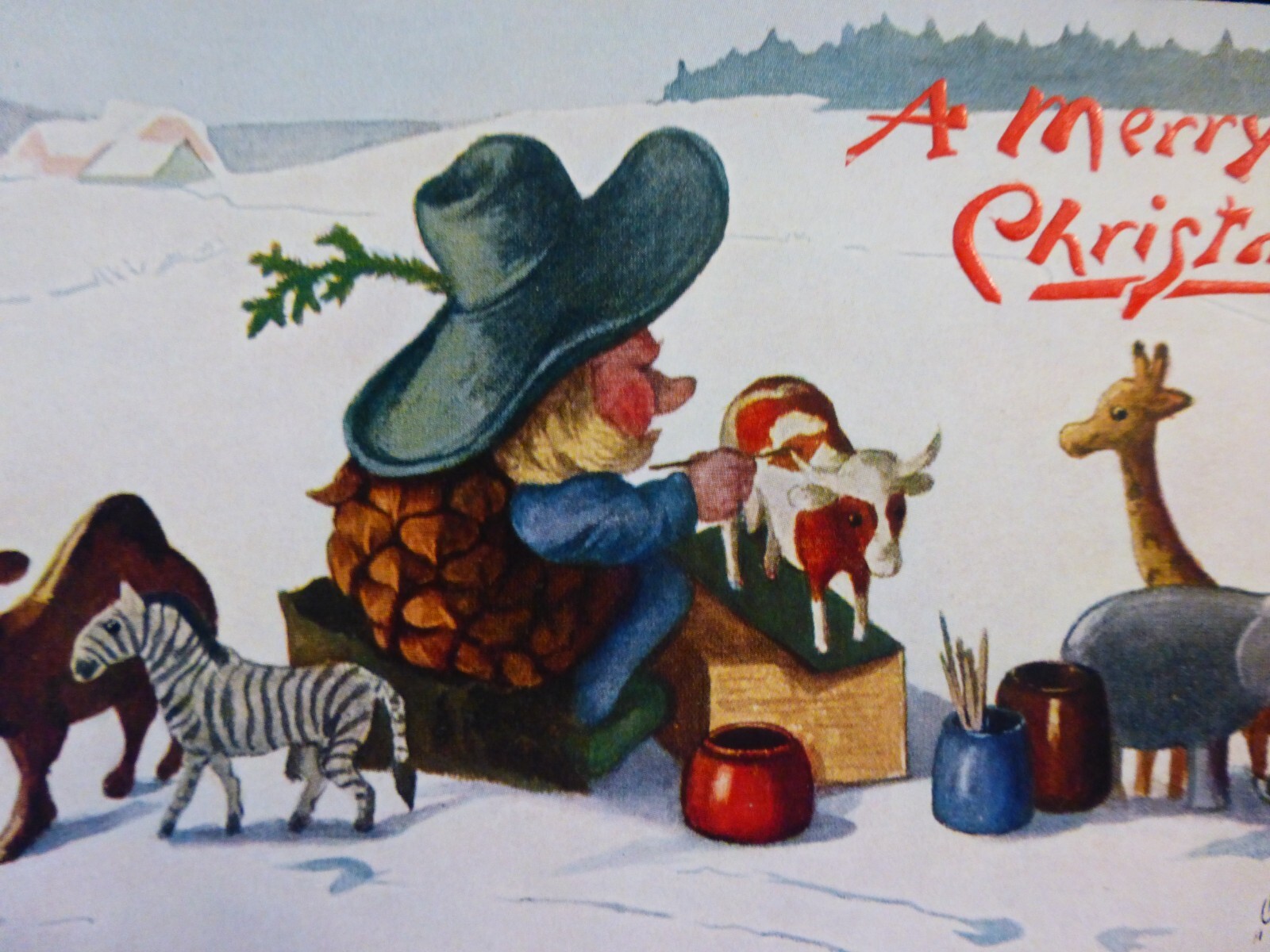 Halloween Postcard-Tuck's Oilette-Pinecone Santa-W. Fralkowska Artist-Barvaria