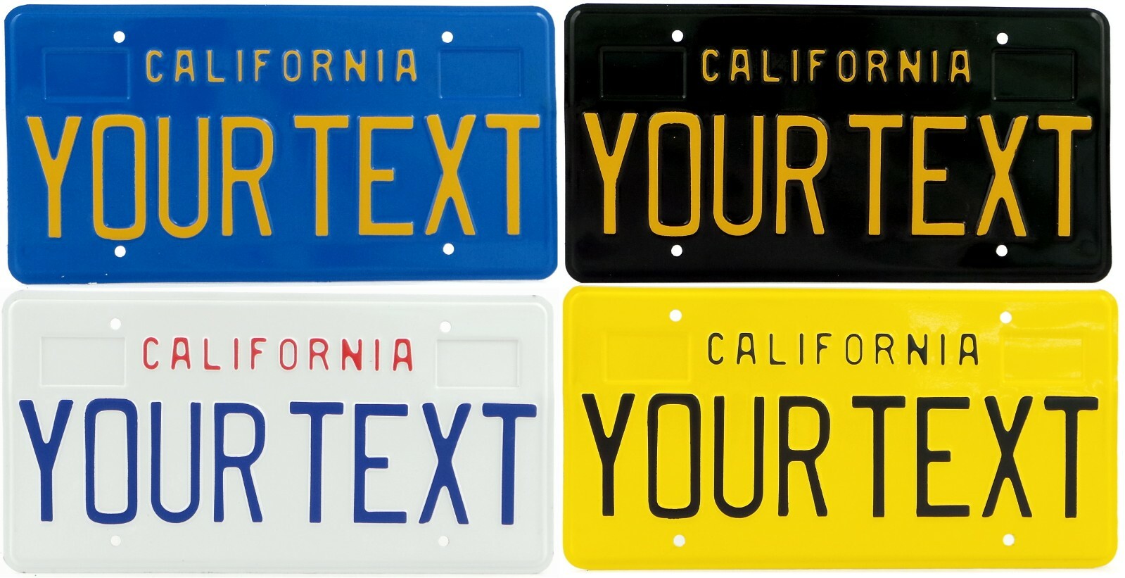 Retro Vintage California US License Plate USA Alu Embossed Custom Date Sticker