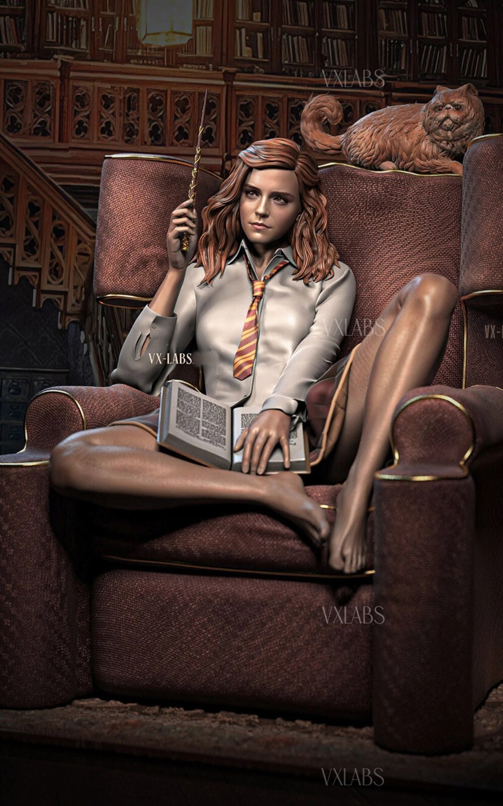 1:8 Hermione Reading Harry Potter Fan Art UNPAINTED Resin Garage Kit
