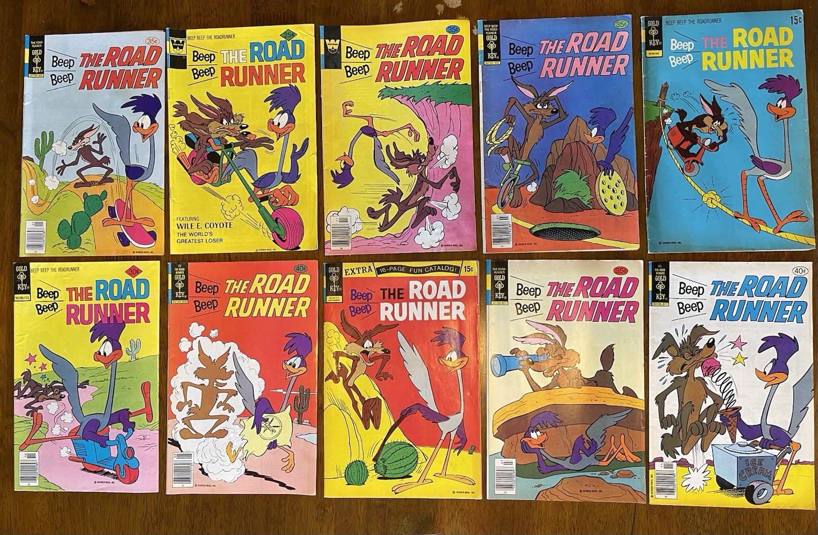 Vintage Road Runner Wile E Coyote Comic Lot 10 Gold Key Whitman 15c 1970s