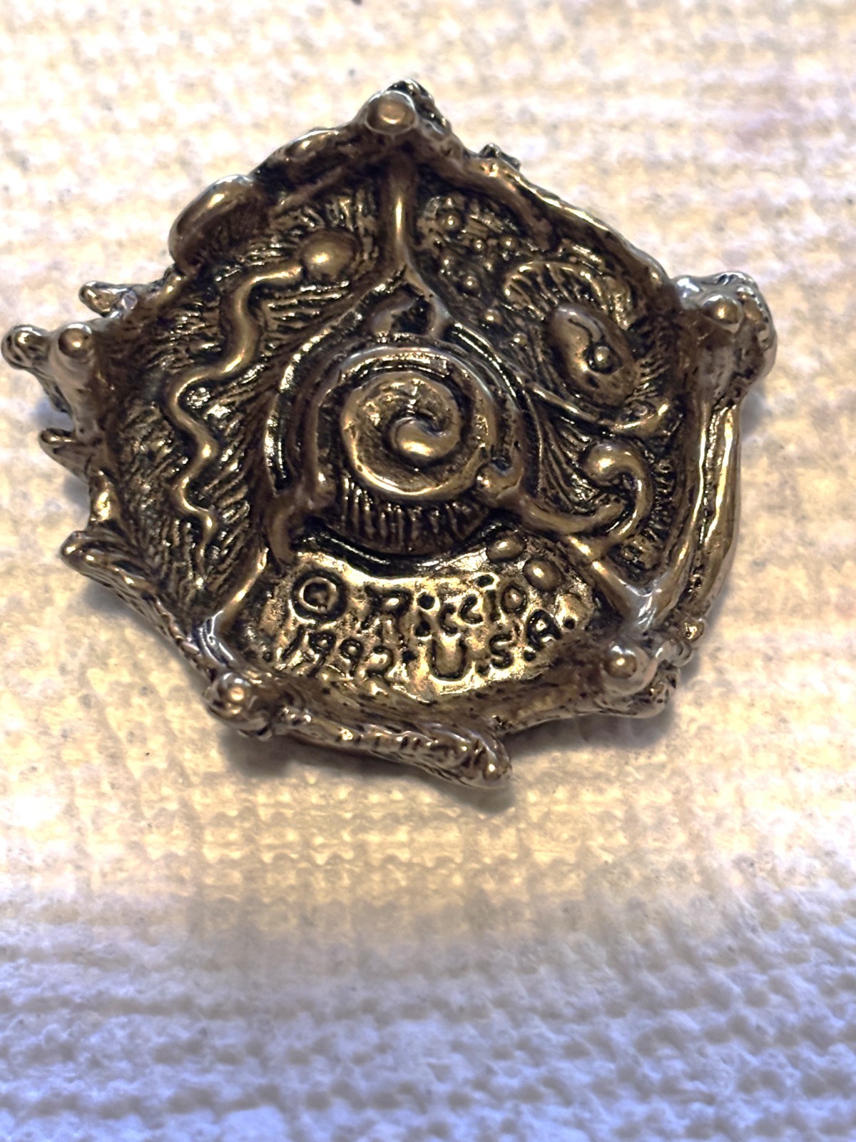 Vintage 1992 Bronze Piece From Metalsmith Daniel Riccio U.S.A. Cosmic Designer