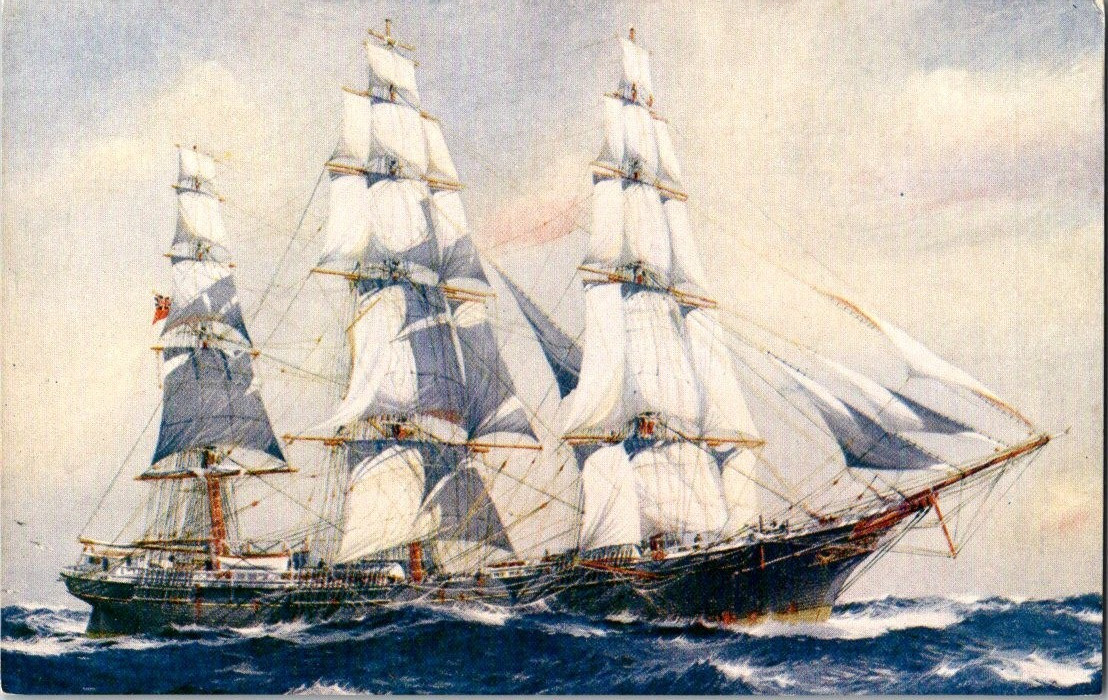 Postcard SHip  James Baines  painting from the late J. Spurling
