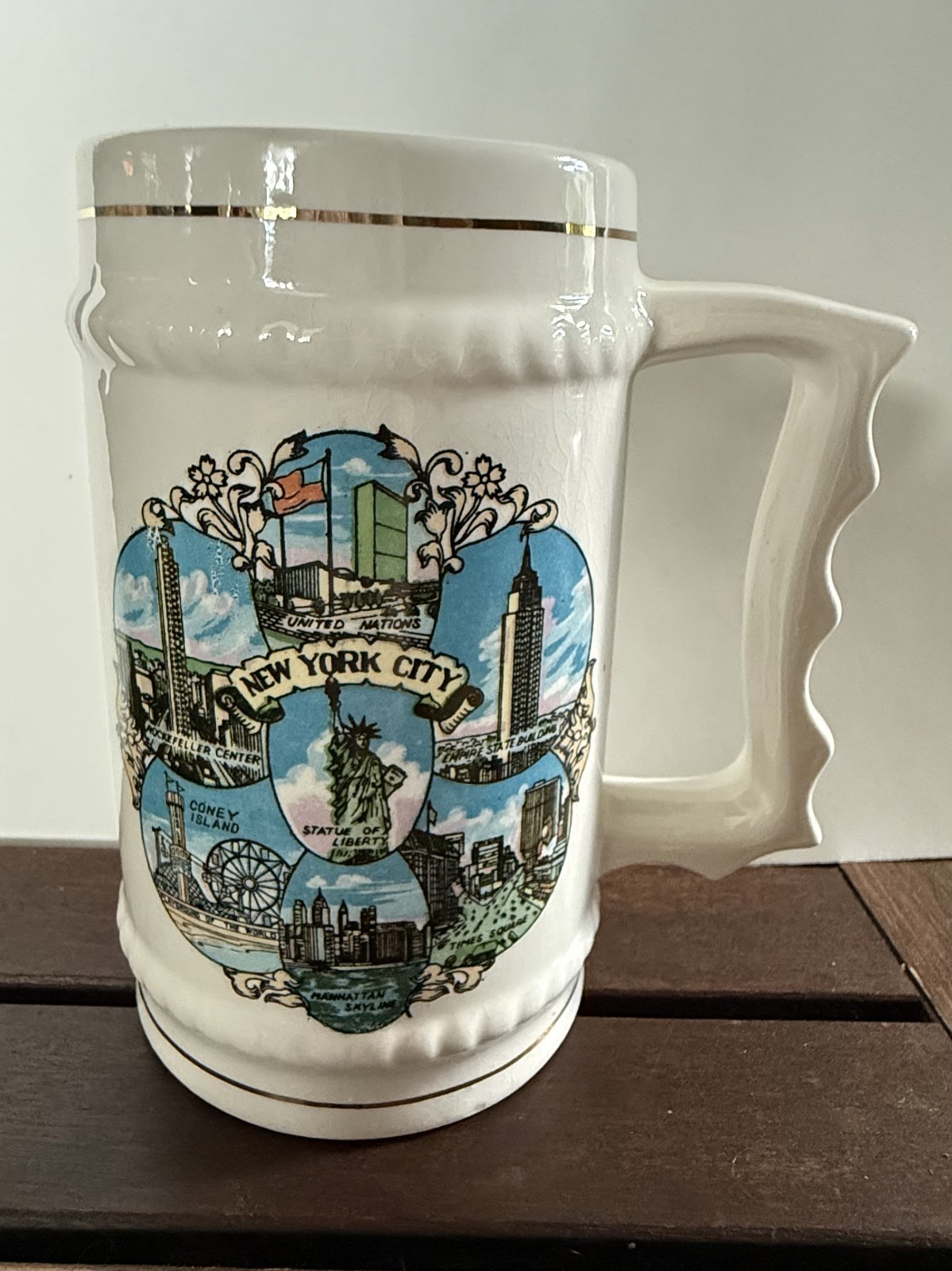 Vintage New York City Beer Mug Stein