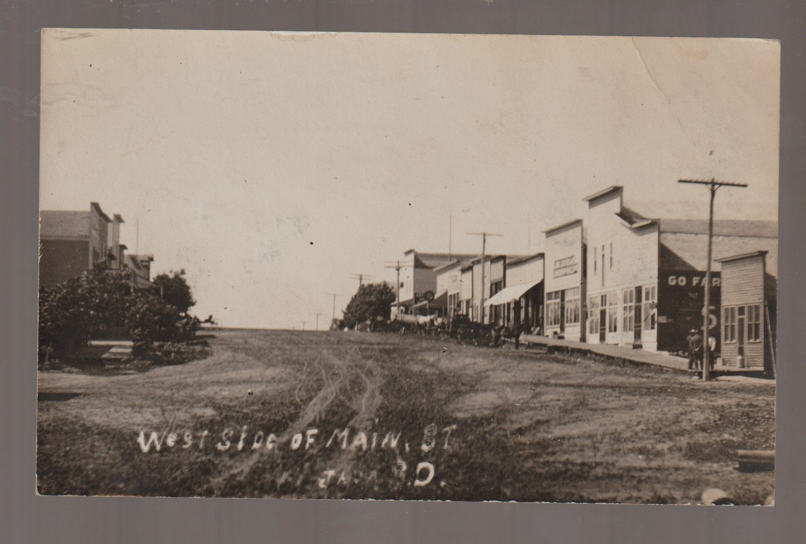 Java SOUTH DAKOTA RPPC 1909 MAIN STREET nr Selby Bowdle Mobridge POP 121 SD