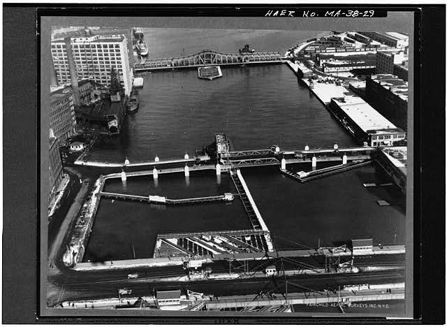 Photo:Boston MA 1931 Congress Street Bascule Bridge Fort Point Channel