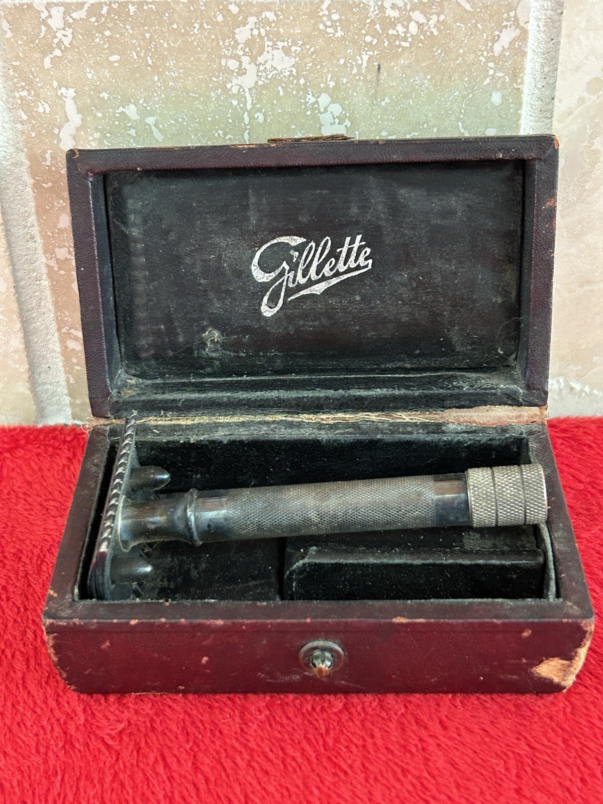 Gillette SINGLE RING DE Safety Razor 1906 Serial Number w/ Original Box