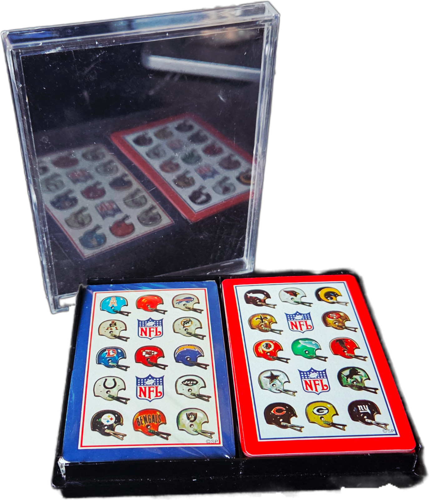 Vintage 1970s Stancraft Hoyle NFL Playing Cards NFC AFC Sealed Helmets Complete