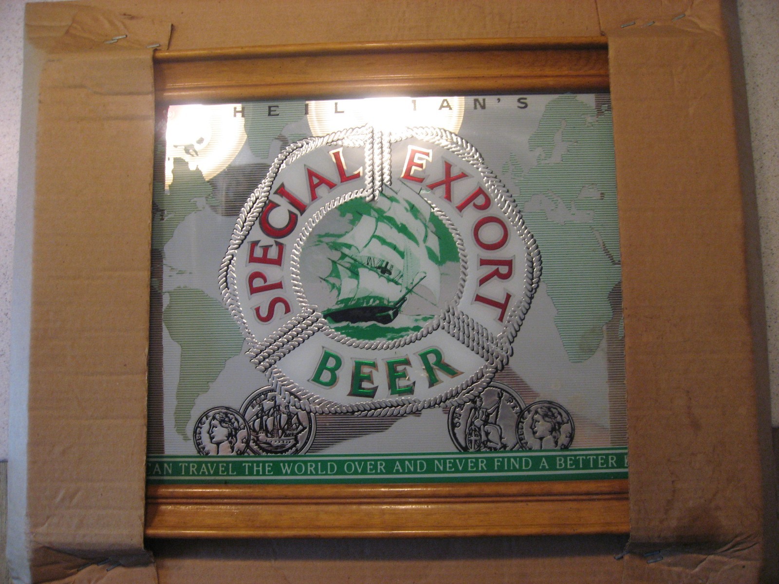 Vtg Heileman Brewing Co. Heileman's Special Export Beer Mirror Sign Advertising