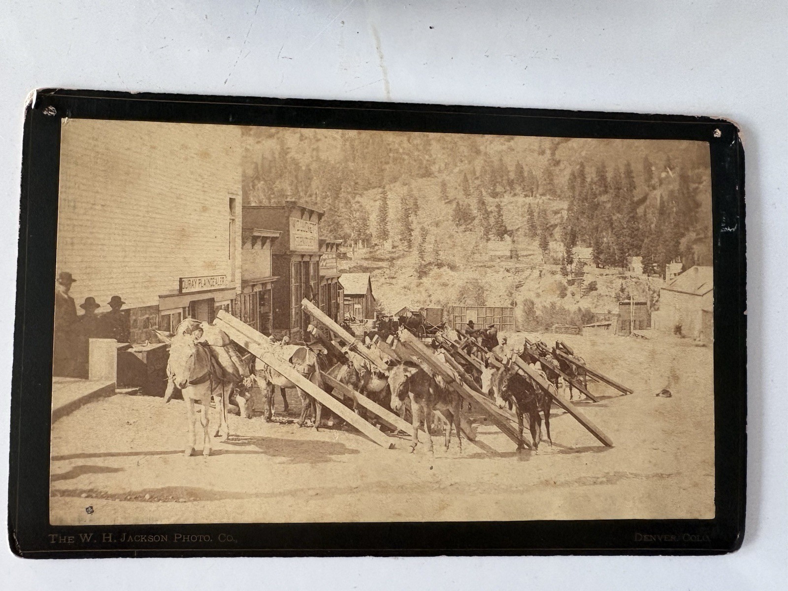 1880s William Henry Jackson, Ouray Colorado Cabinet Card. Famous Mining Town
