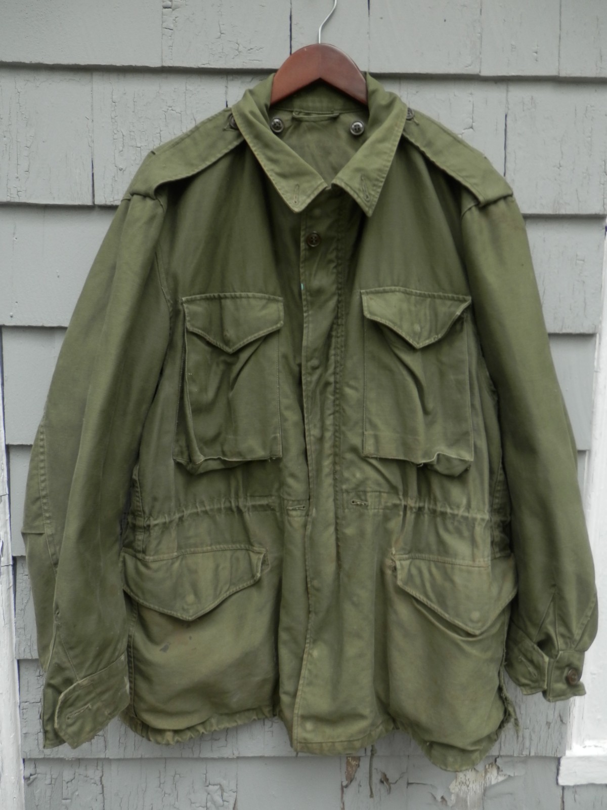 Vtg 1979 US Army M-65 Field Jacket Coat OG-107 Small Regular Brass Zipper USGI