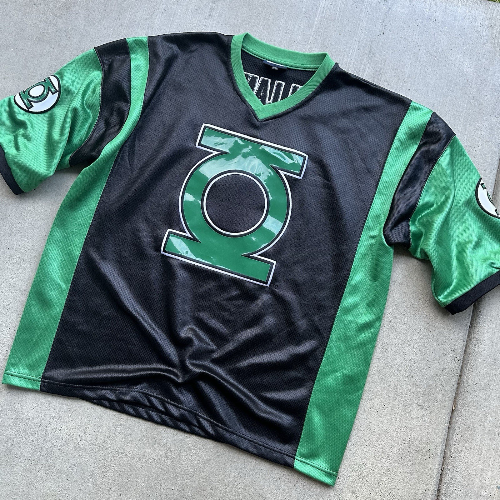 RARE Y2K DC Comics 2000s Green Lantern Mesh Jersey Shirt Men’s Size 2XL VHTF