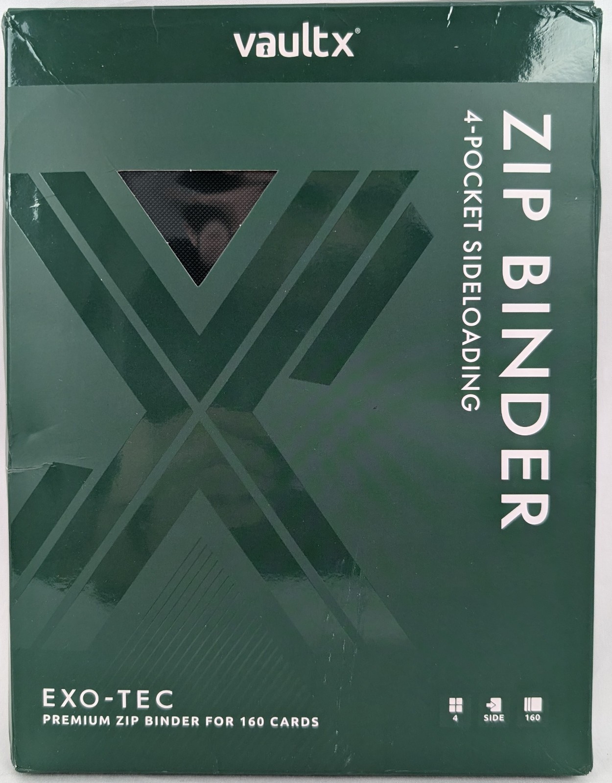 VaultX Zip Binder 4-Pocket Sideloading EXO-TEC Premium 160 Card Brand New