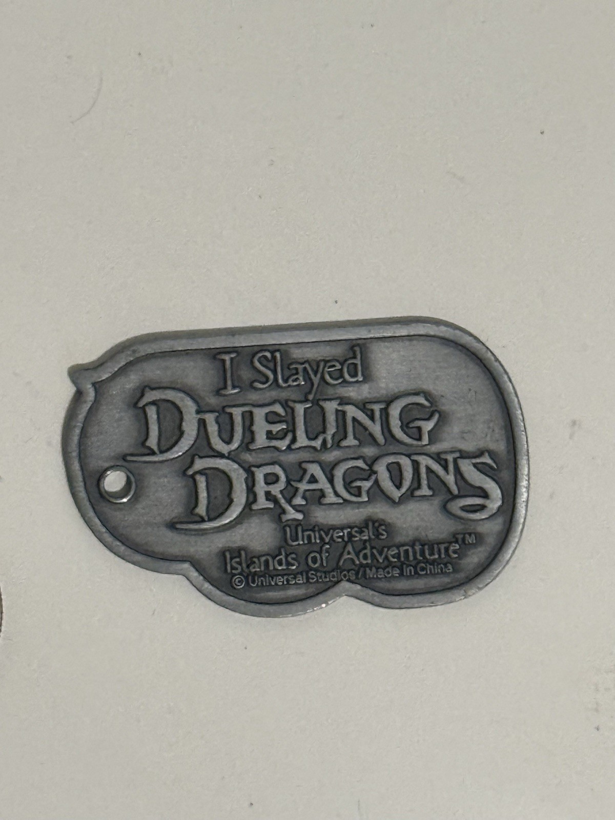 Universal Studios Islands of Adventure Vintage Dueling Dragons Metal Keychain