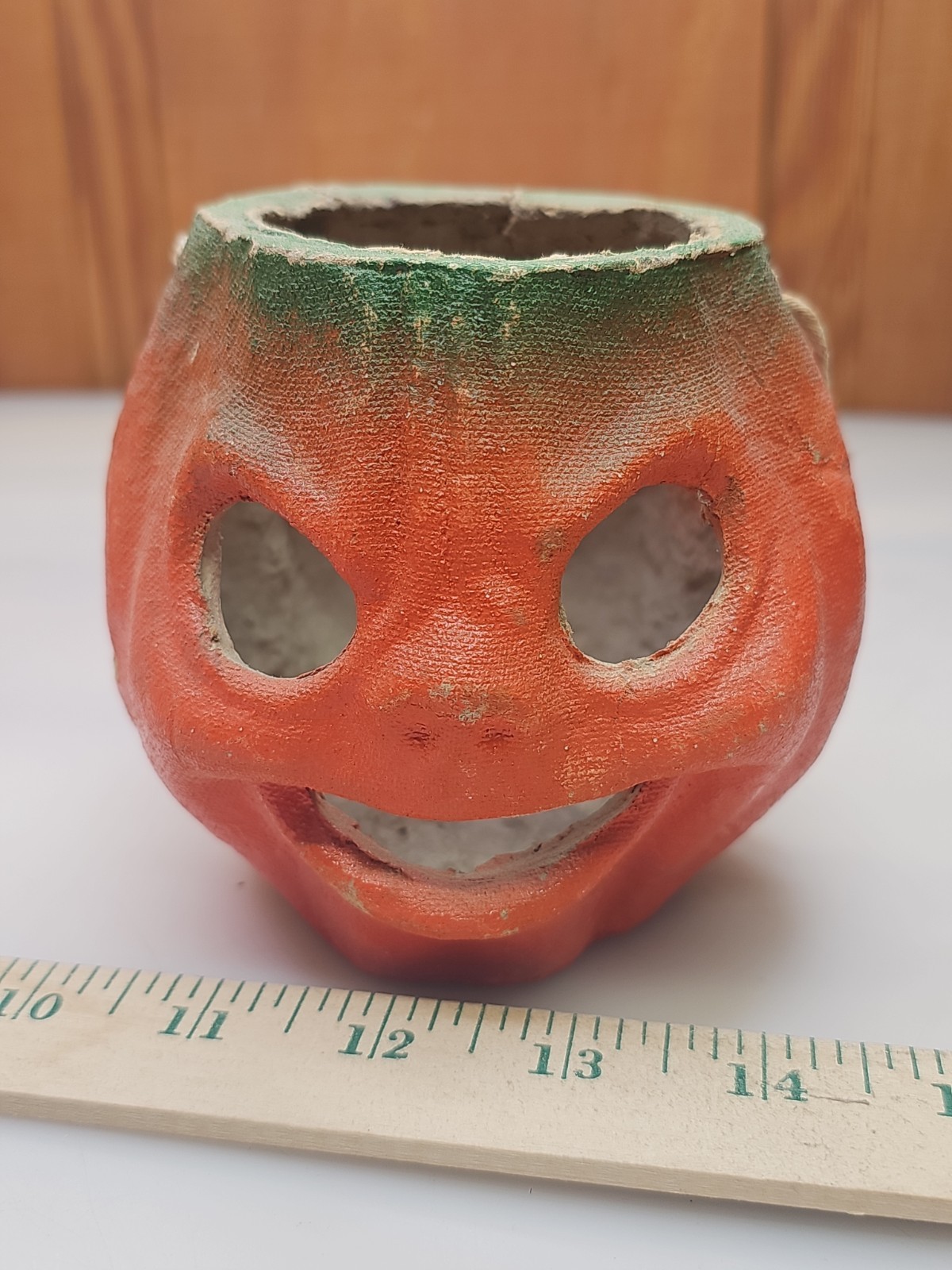 Antique Vintage Halloween Paper Mache Jack-o-lantern  1940s 50s RARE 