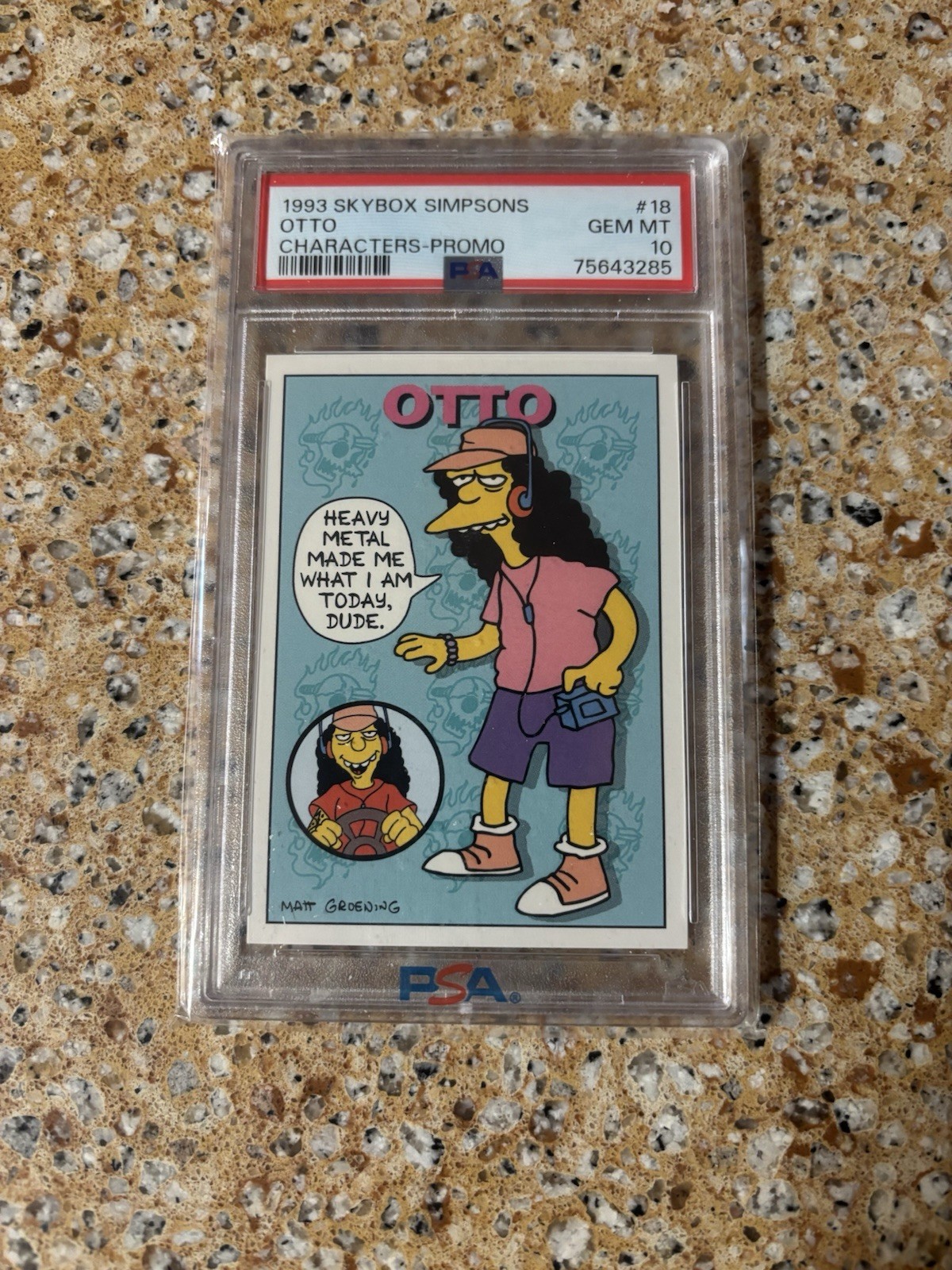 SkyBox 1993 The Simpsons Otto Promo Card #18 PSA 10 Non-Sport Trading Card