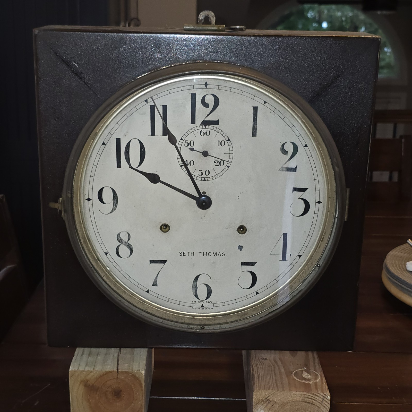 Vintage Seth Thomas 30 day Walnut Gallery Wall Clock