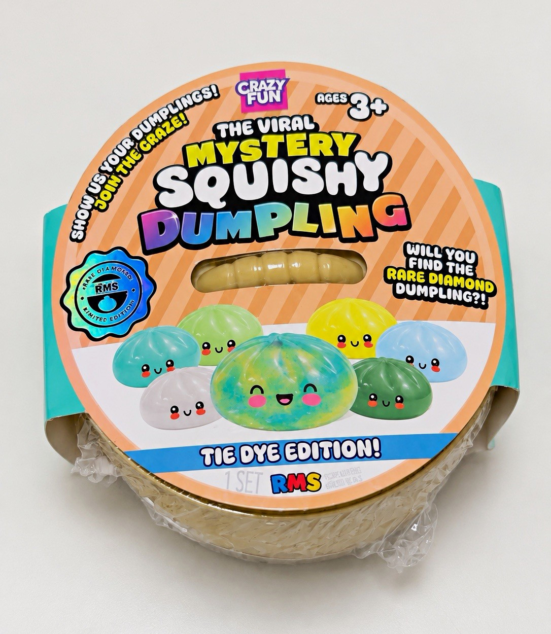 RMS Crazy Fun Mystery Squishy Dumpling Tie Dye Edition Sealed Blind Box 2026