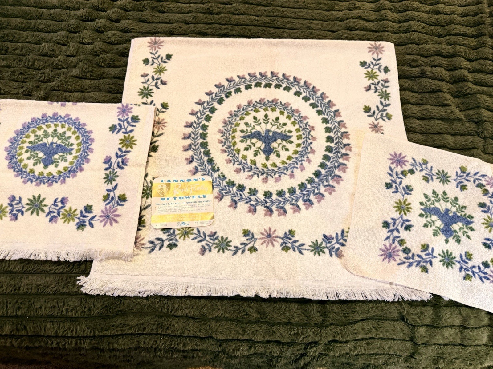 Vintage 70s Cannon Royal Family Towel Set 3 Pc 1976 Bicentennial Unused W/Tag