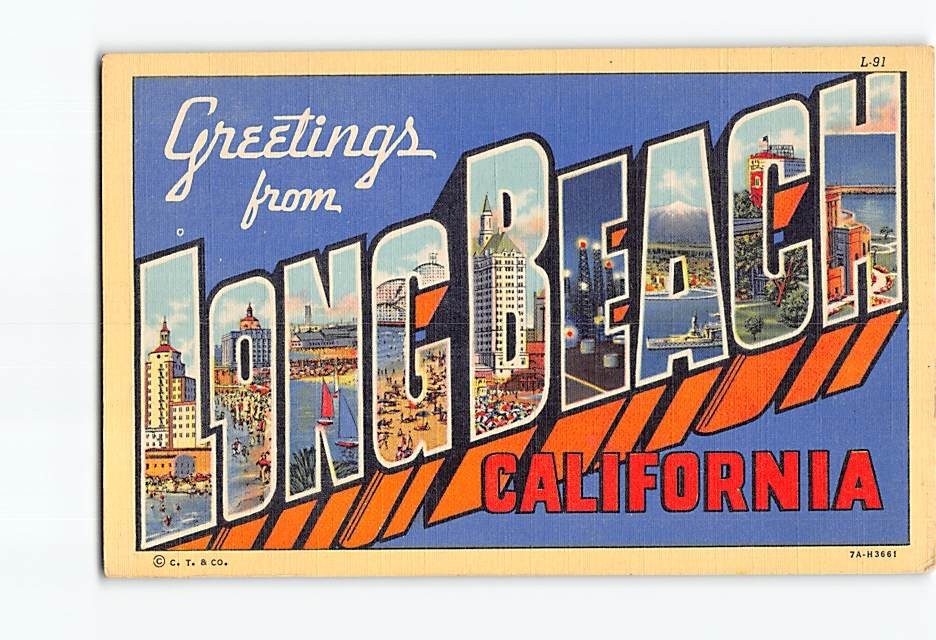 Scenes & Views Greetings from Long Beach California USA H-52957