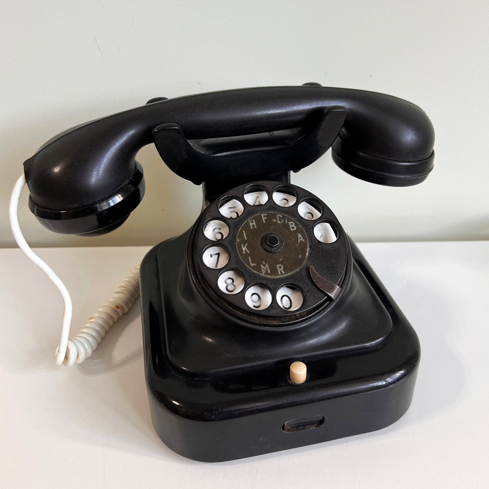 Antique Siemens W28 Table Telephone Bakelite Rotary Phone Czech Industrial Decor