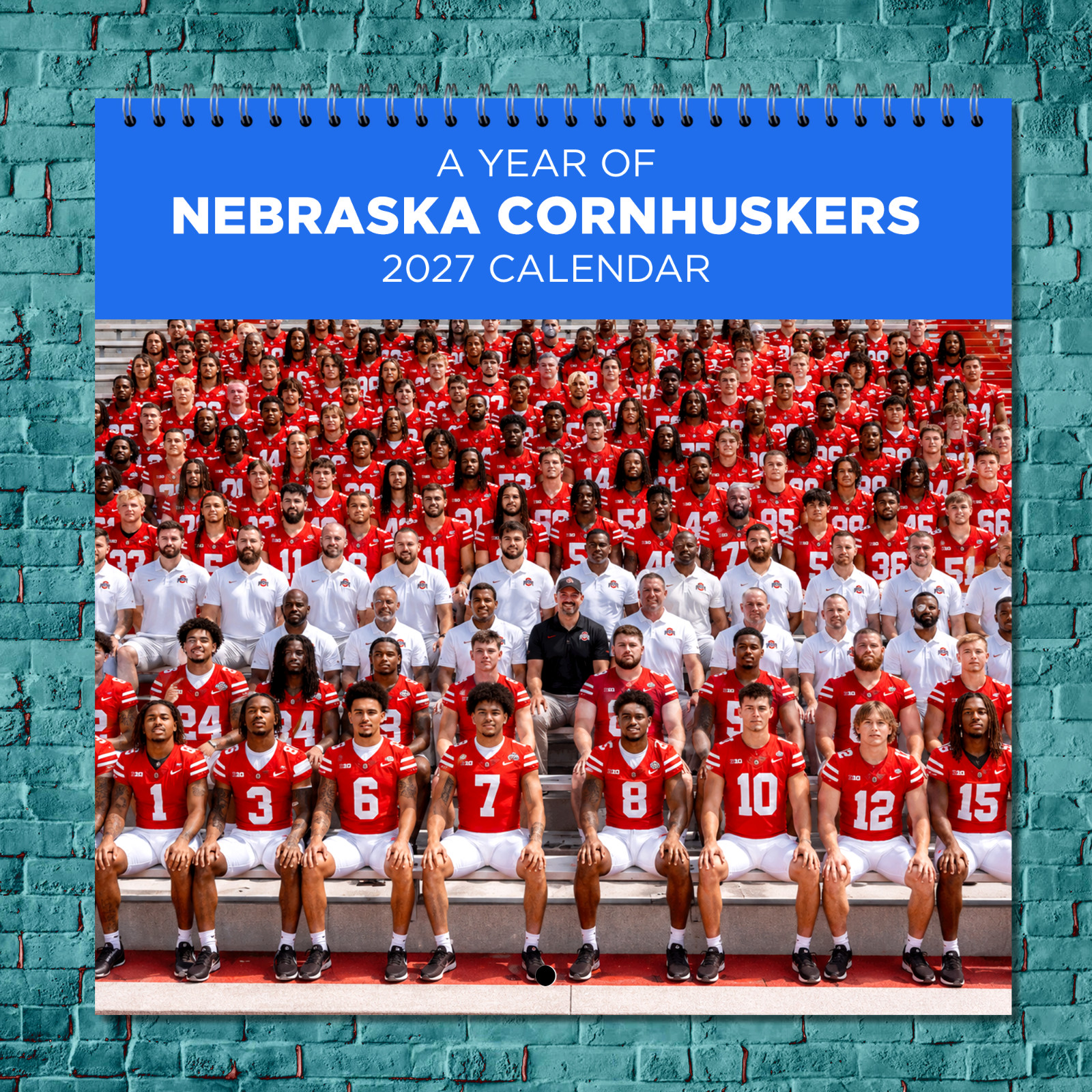 Nebraska Cornhuskers 2027 Wall Calendar 12 Month Celebrity Photo Fan Collectible