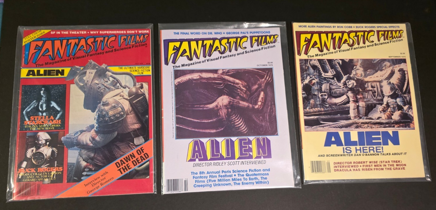 Fantastic Films July Sept Oct 1979 Alien ☆ 3 Mag lot ☆