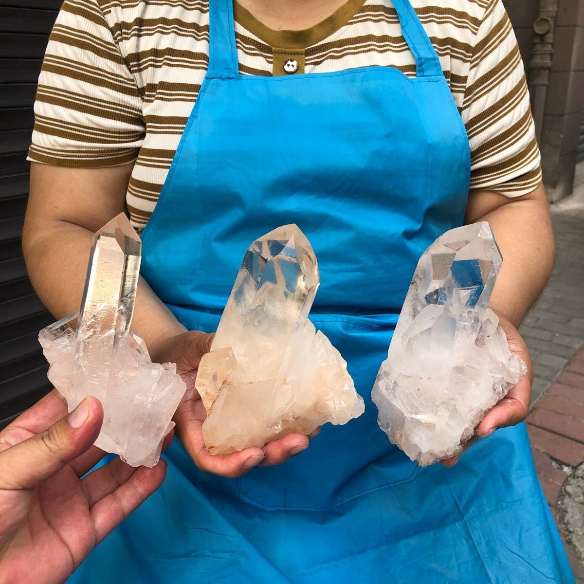 3 pieces 3.87LB Natural Transparent White Quartz Crystal Cluster Specimen 6752