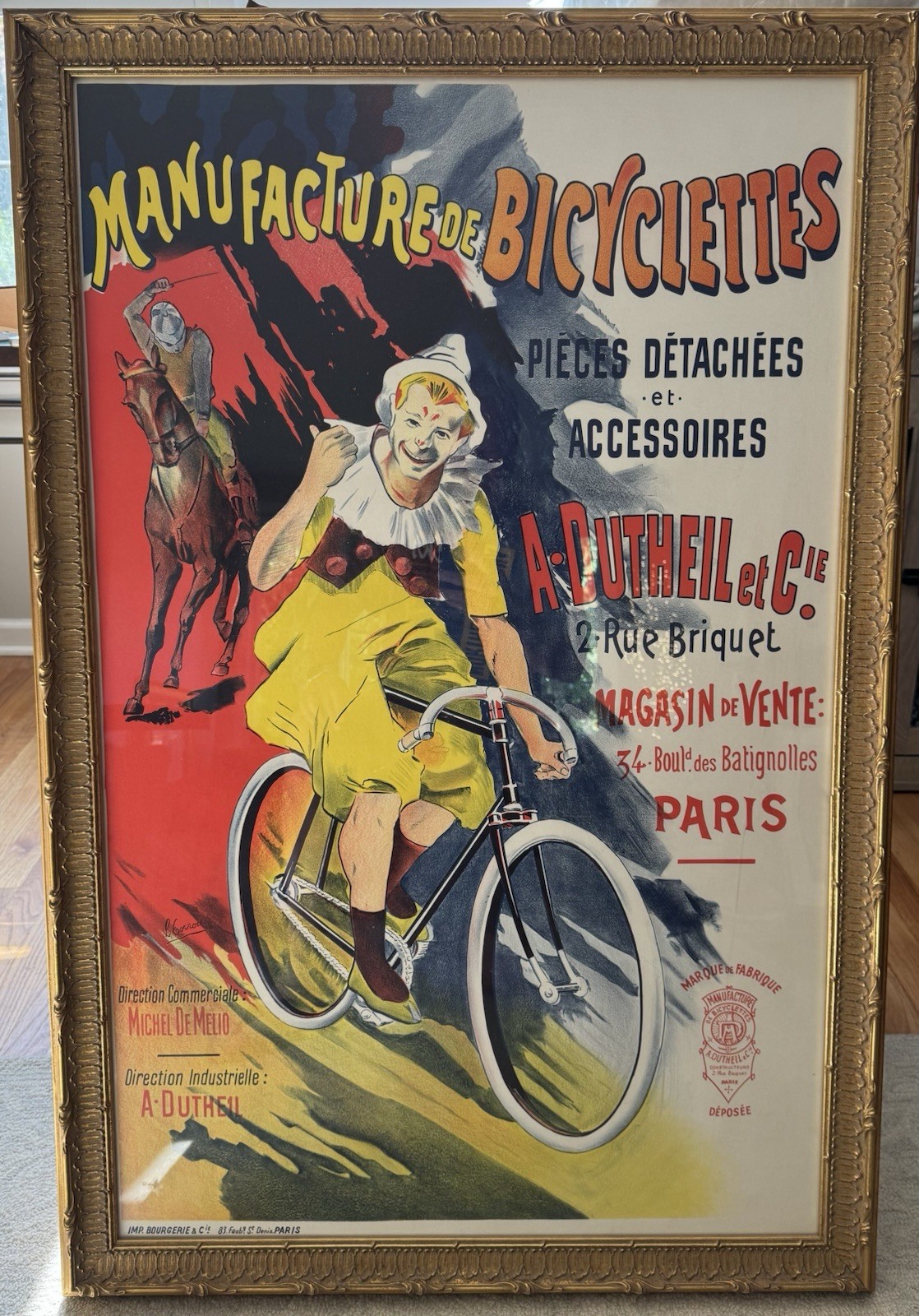 Vintage French advertising poster from circa 1894 for A. Dutheil & Cie's