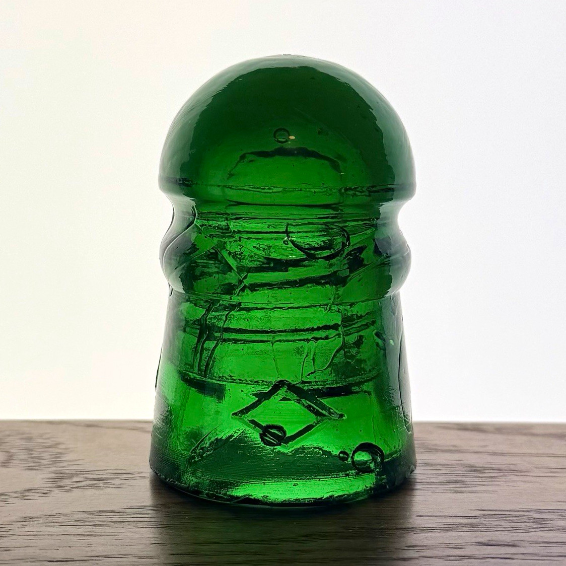 Bright Green CD 102 Single Diamond Pony Glass Insulator