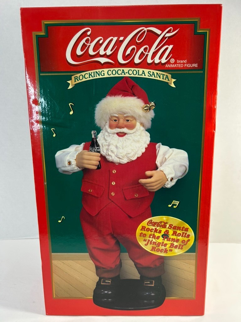 Vintage Rocking Coca-Cola Santa 1999 Jingle Bell Rock Dances Sings NIB Pristine