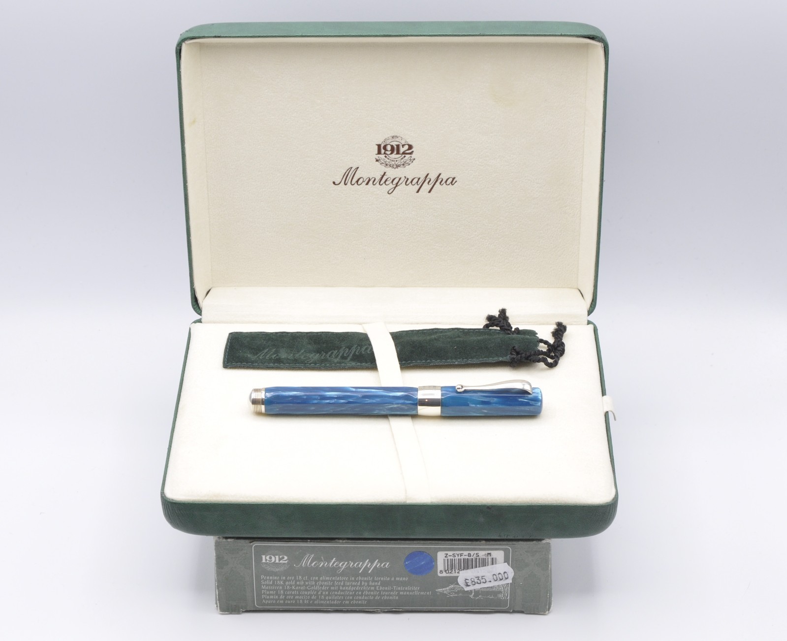 Montegrappa 1912 Symphony sea-blue/green celluloid & silver FP NOS