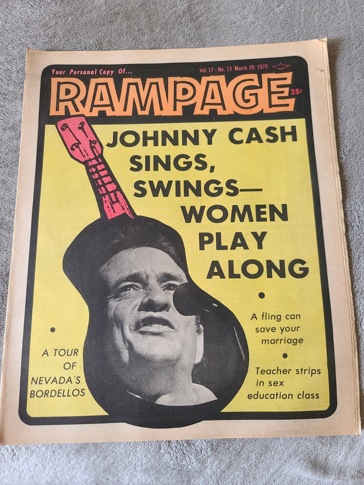 March 29 1970 Rampage Tabloid Newspaper Johnny Cash Sings Swings Women Play