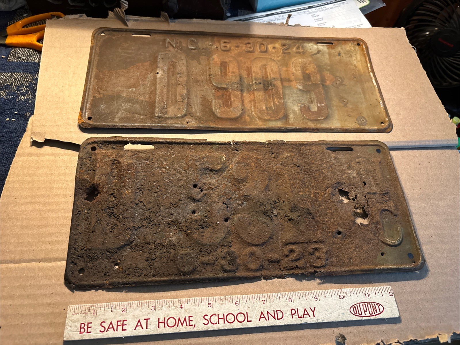 Rustic 1924 & Rough 1923 NC License Plate Lot # 3 Of 2 North Carolina