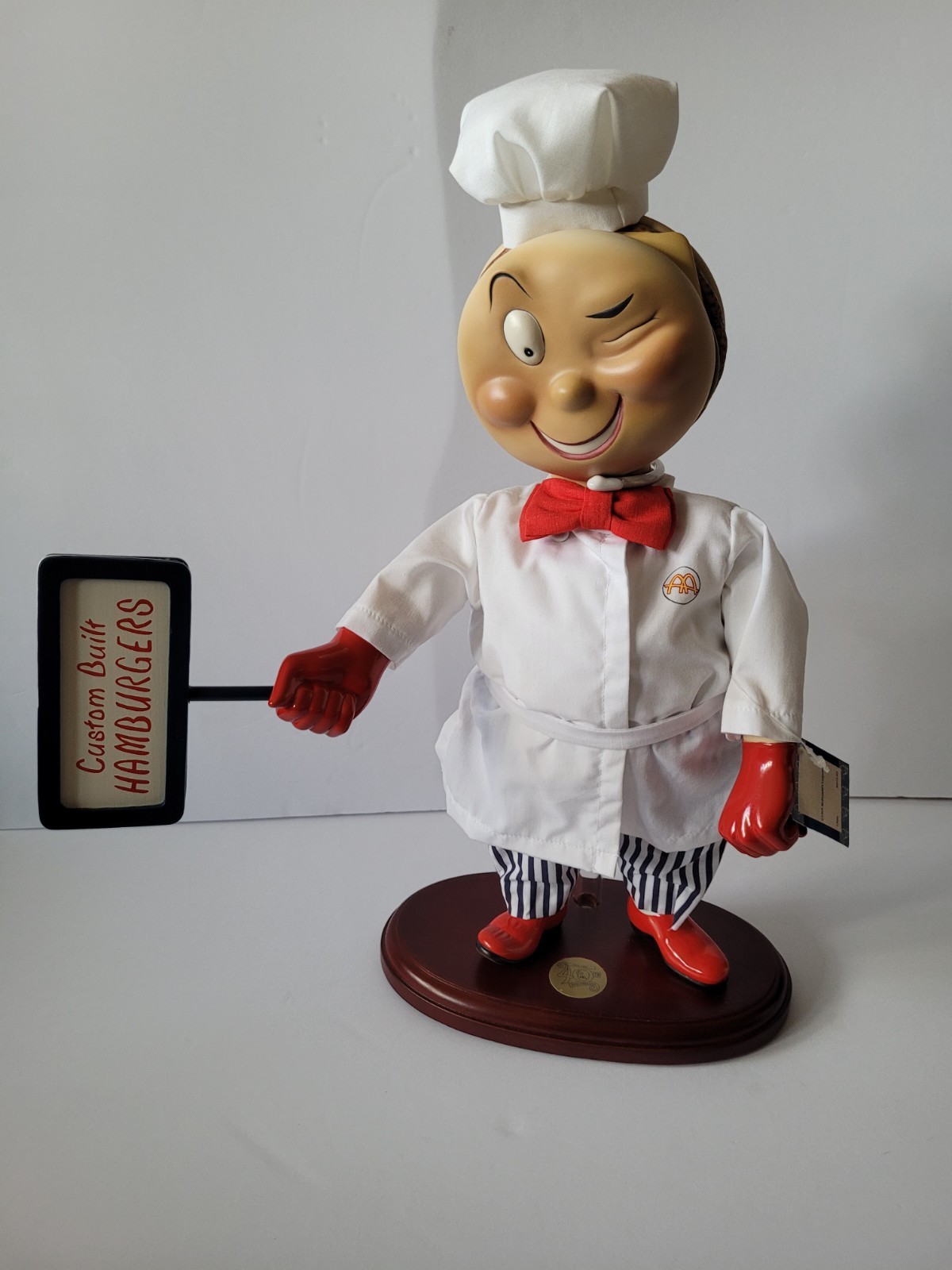 McDonald\'s Vintage Speedee Mascot Porcelain Figure Doll 40th Anniversary 