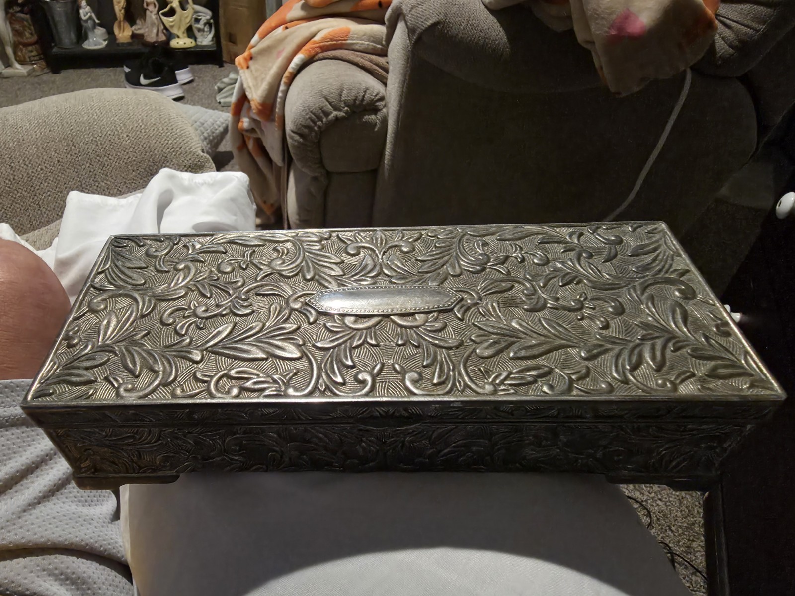 Vintage GODINGER silver plated jewelry box