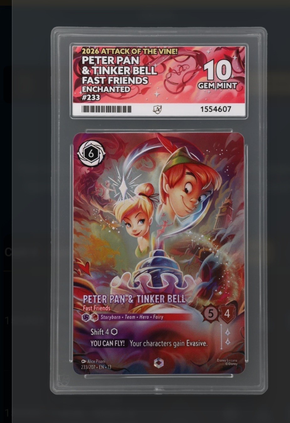 Disney Lorcana Peter Pan & Tinkerbell Enchanted ACE 10