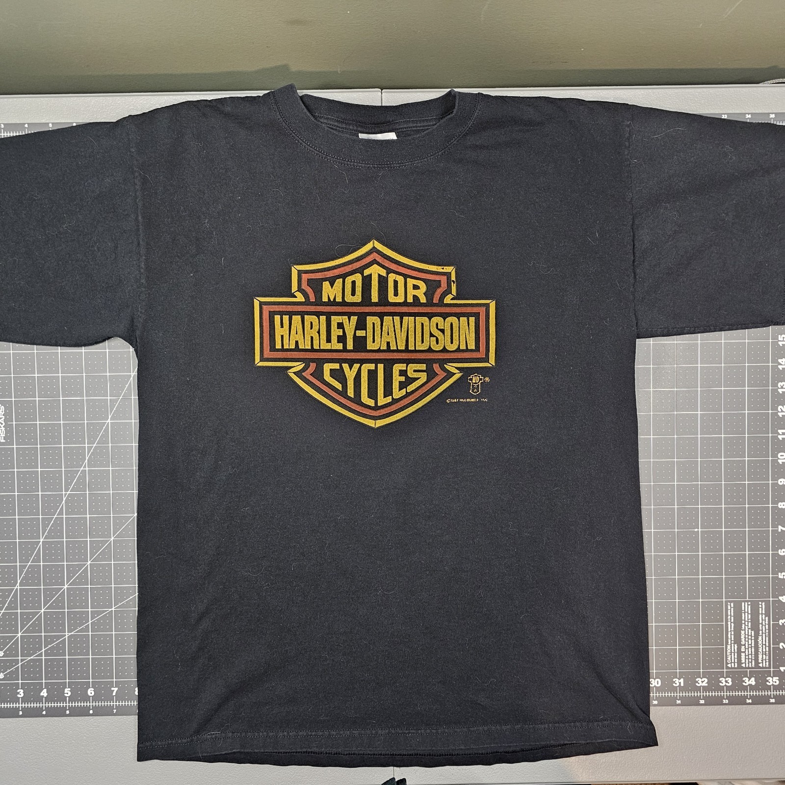 Vintage Harley Davidson Tshirt Large Black 80s Holoubek Grunge Biker Streetwear 