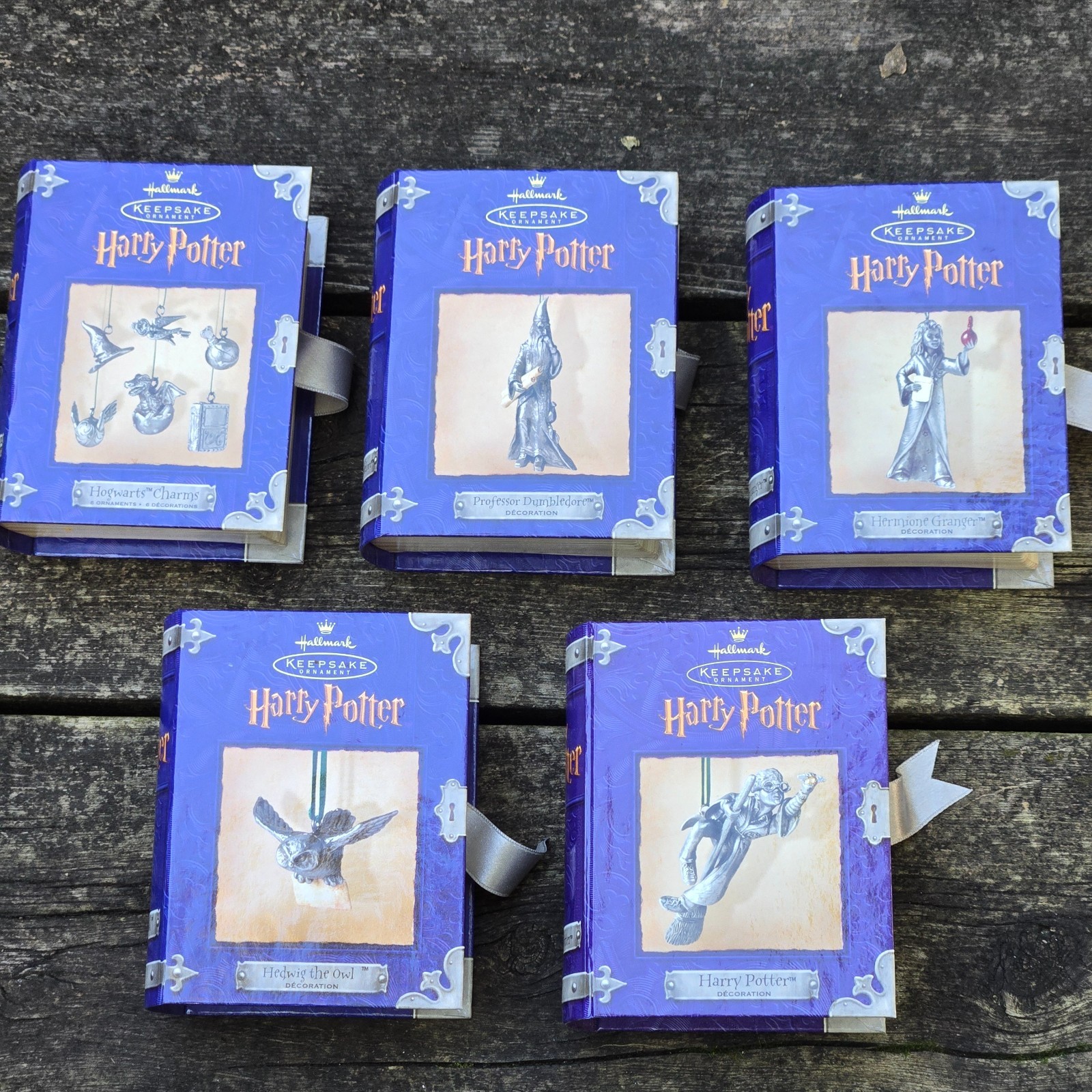 VINTAGE 2000 Hallmark Harry Potter Keepsake Ornaments COMPLETE SET - 5 NIB