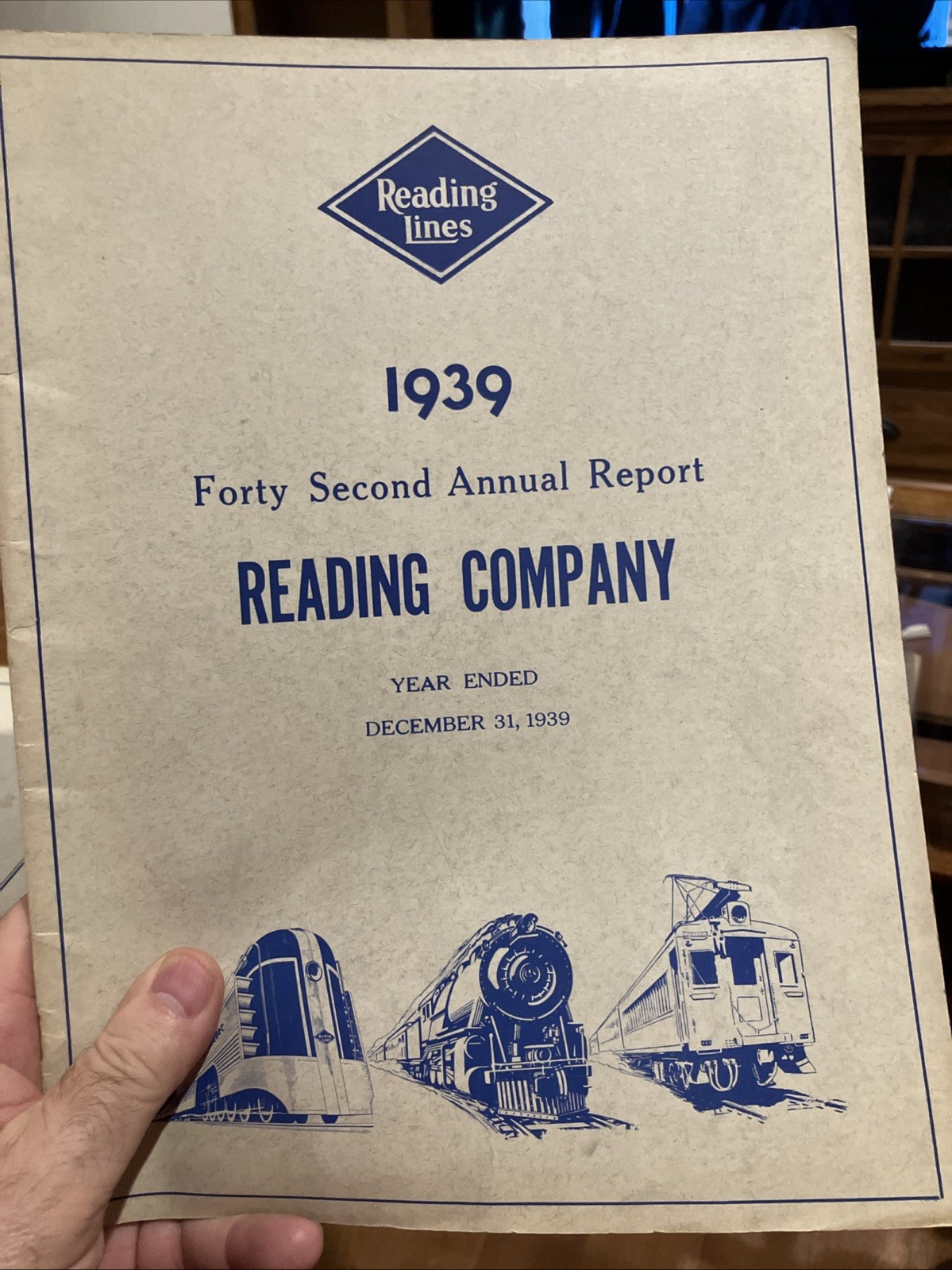 1939 READING COMPANY ANNUAL REPORT, With Map