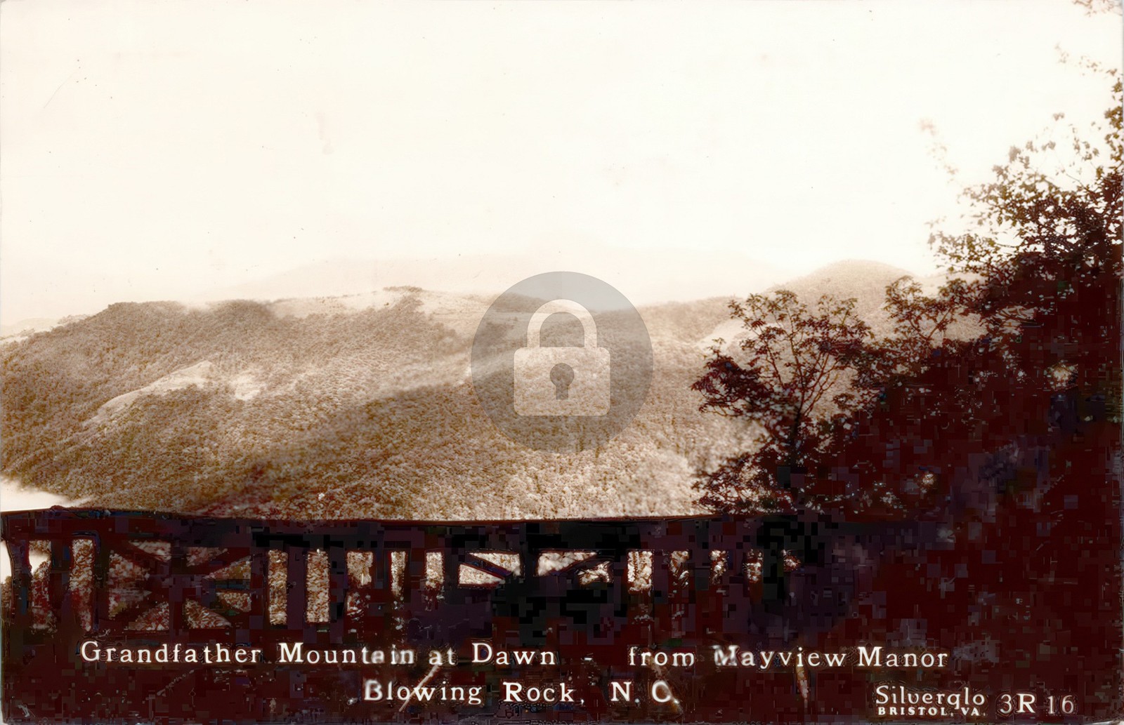 Grandfather Mt. Dawn Blowing Rock NC Mayview Manor 1936 RPPC Postcard COPY