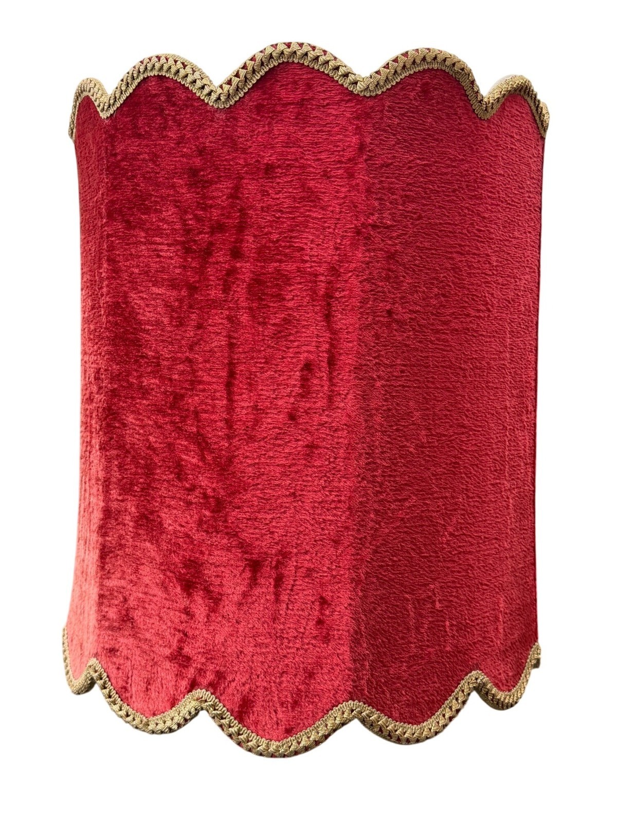 MCM Vintage Red Velvet Hanging Swag Lamp Shade 16.5x18 Elegant Room Decor Retro