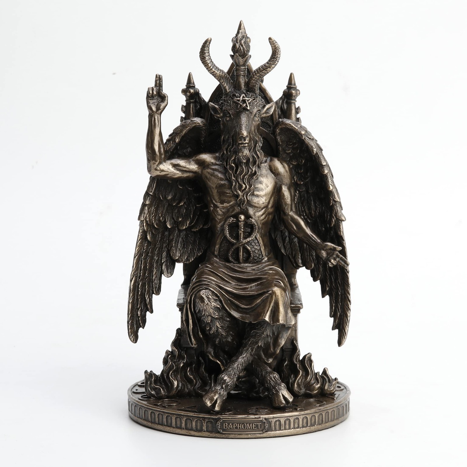Veronese Design 9 1/2 Inch Statue of Baphomet Resin Statue Antique Bronze