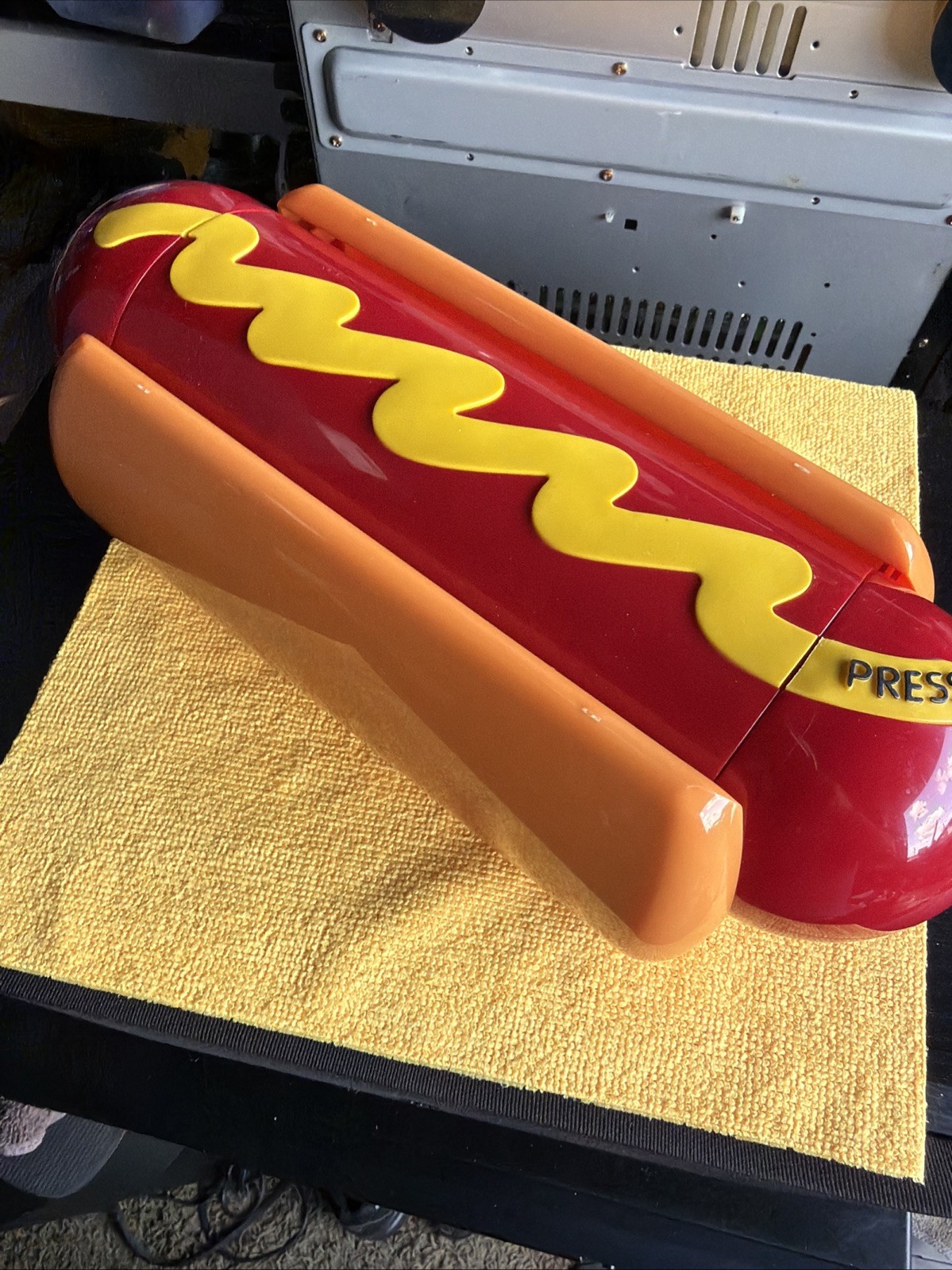 The Original Hot Dog Condiment Holder 1999 Fun Talking VINTAGE RARE