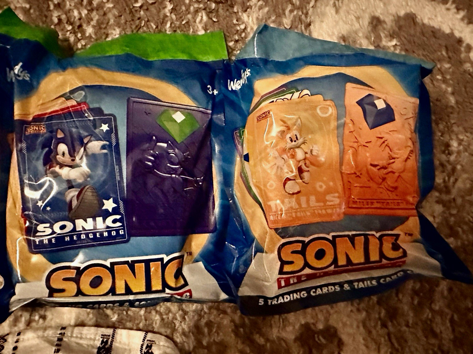 Wendy's Sonic the Hedgehog Sealed Trading Card Packs Cards 2026. Sonic and Tails