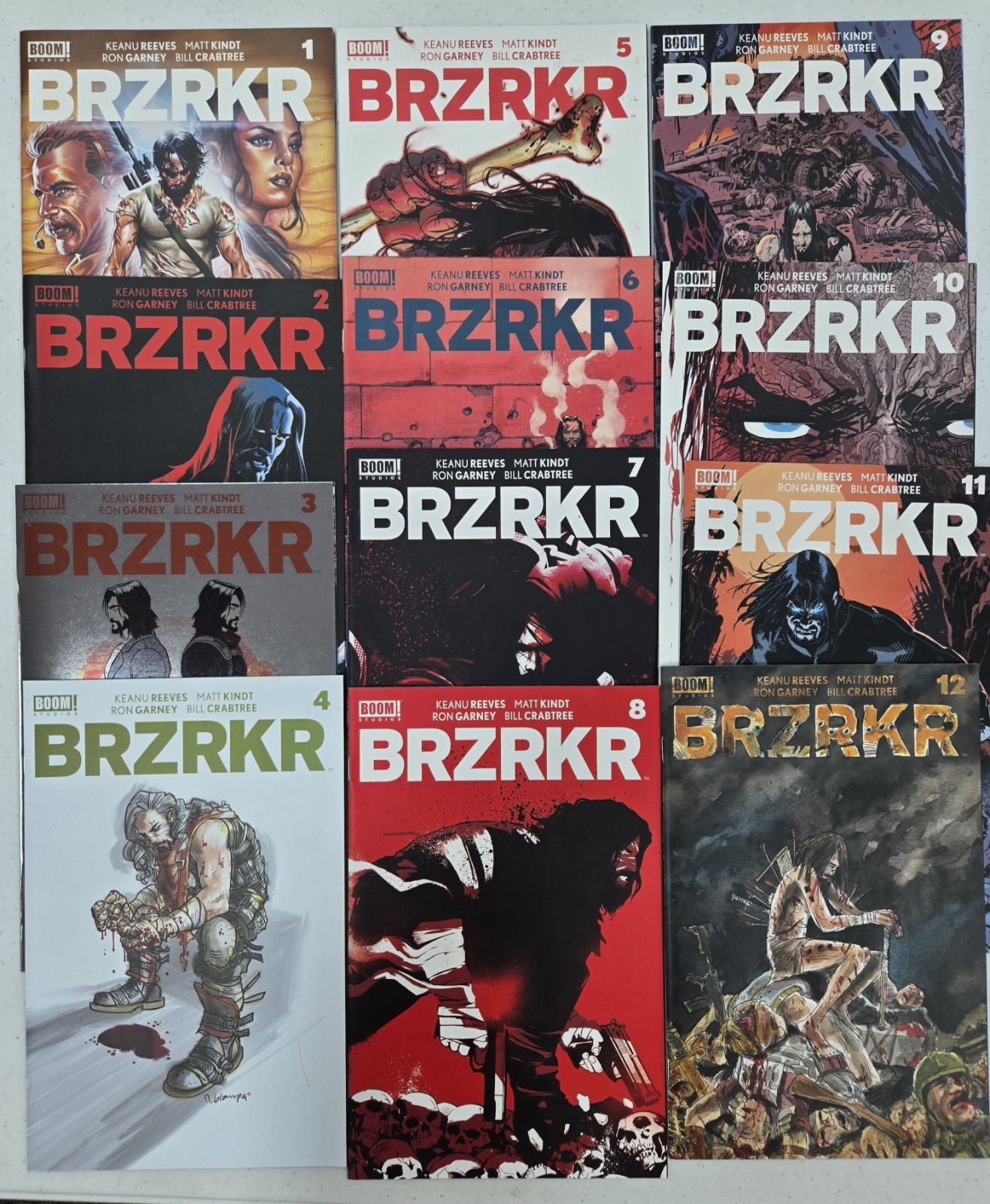 BRZRKR 1-12 Complete Set, Keanu Reeves, BOOM Studios All 1st Print