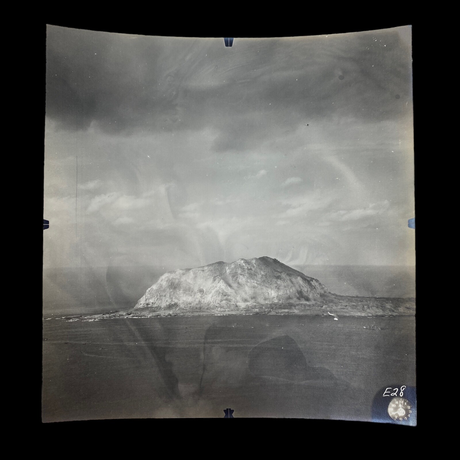 RARE WWII 1945 Mount Suribachi Iwo Jima D-Day Invasion CINCAP - TYPE ONE Photo