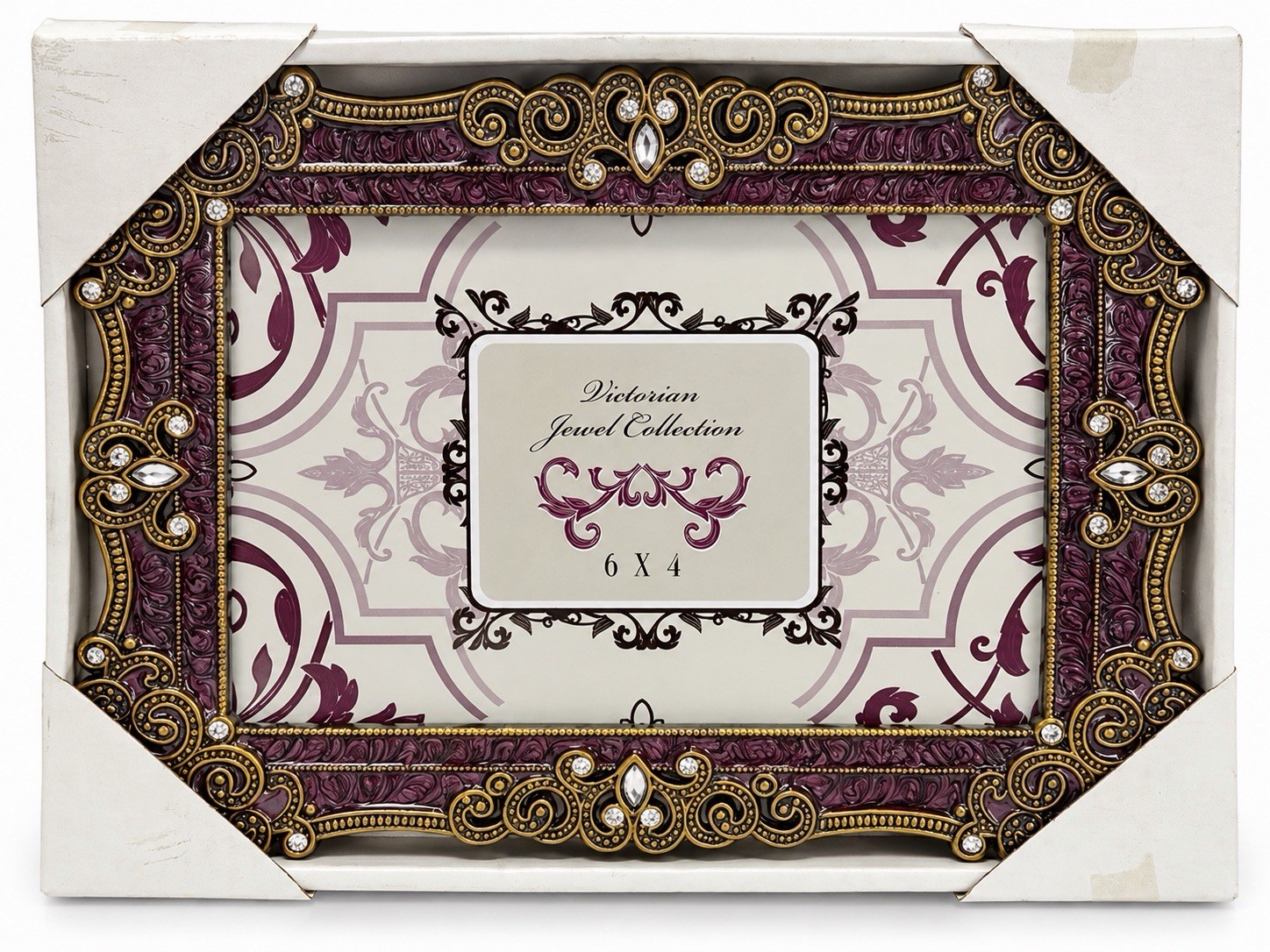 Victorian Jewel Collection 6x4 Ornate Purple Gold Jeweled Picture Frame