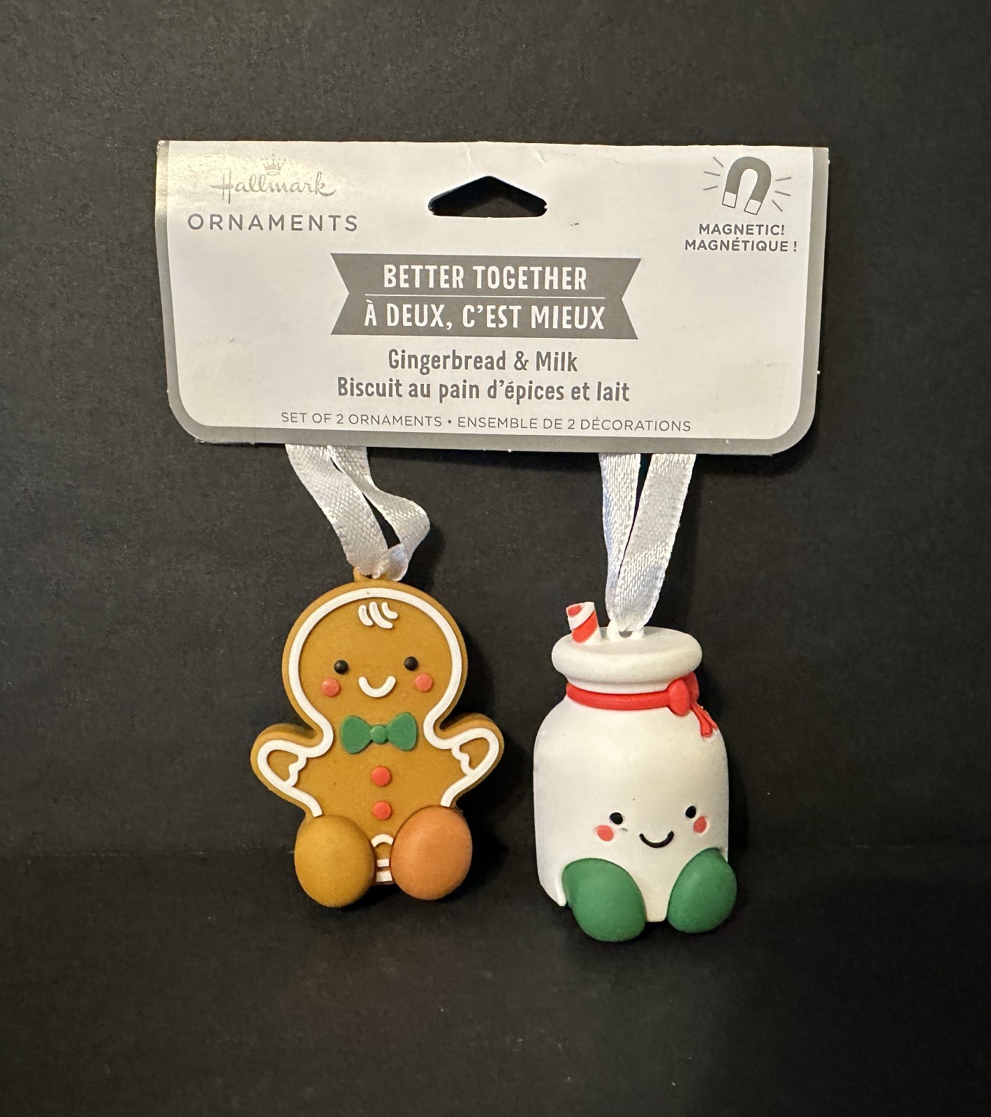 Hallmark Better Together Gingerbread & Milk Christmas Ornament Set of 2