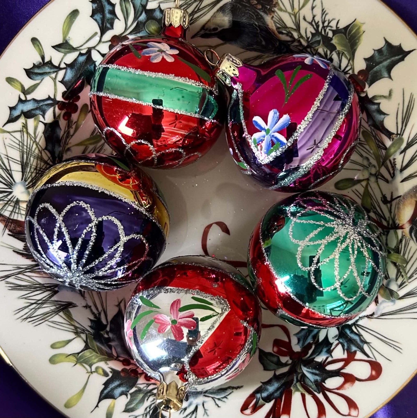 Christmas Classics VINTAGE GLASS ORNAMENTS Rounds, European Craftsmen, Romania
